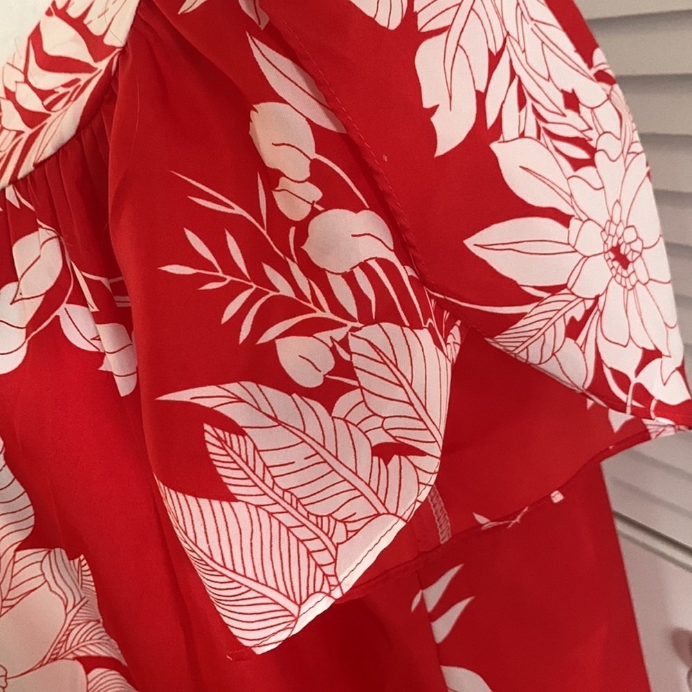 Vintage Hilo Hattie Muumuu Hawaiian Butterfly Sleeve Floral Midi Dress Size L - Picture 3 of 7